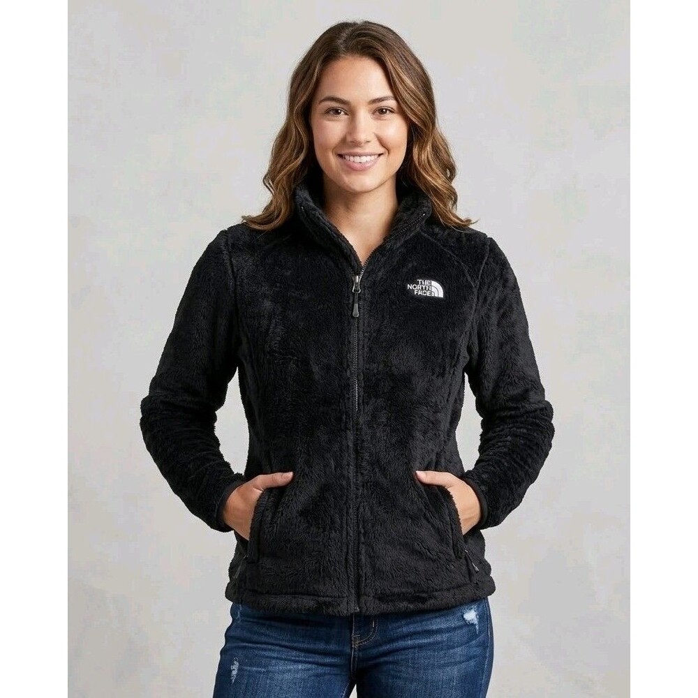 The North Face Osito Fleece Jacket Women's Large Black Full Zip High Pile Fuzzy